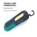 Black and green auto repair work light with USB charging port and 6500K white light for vehicle maintenance