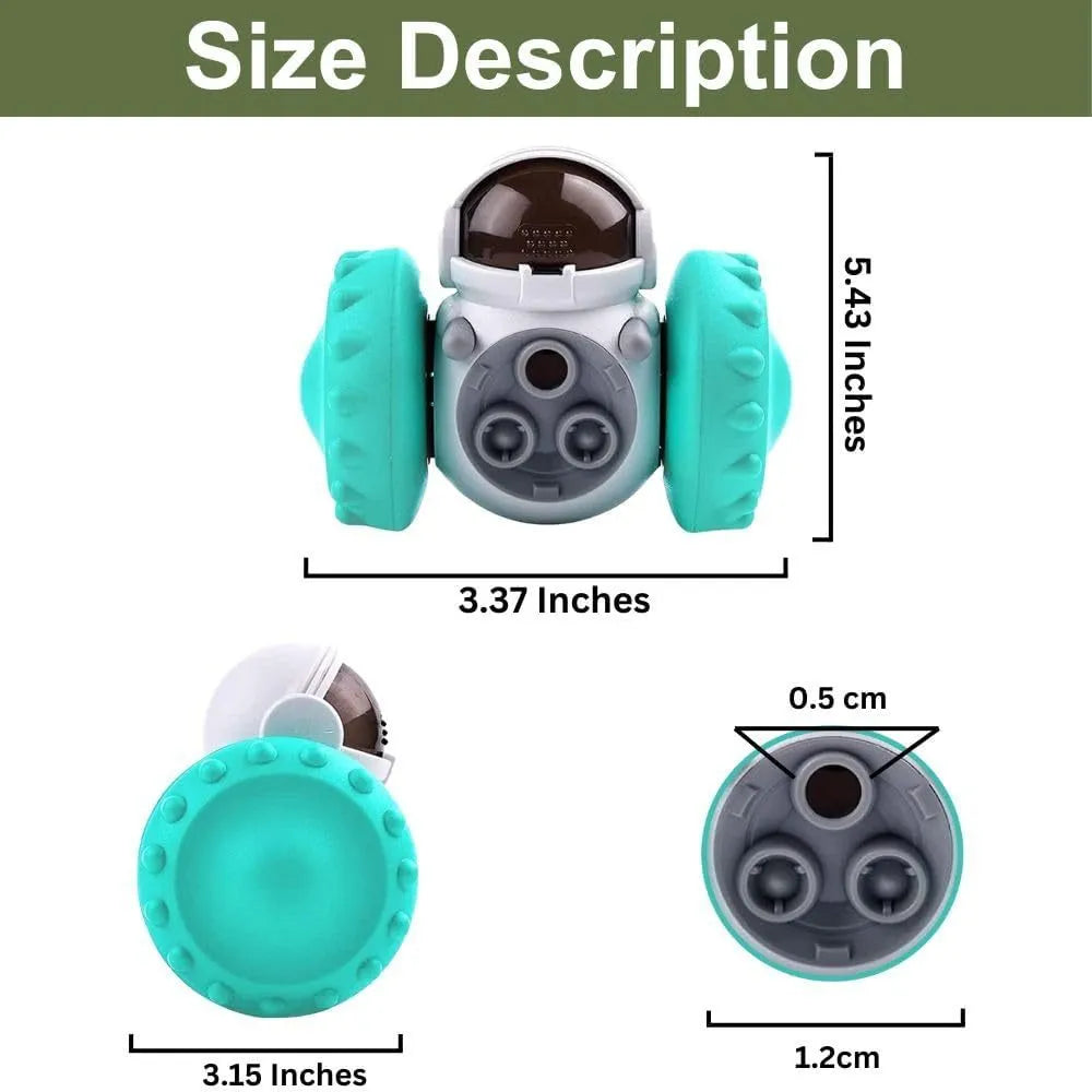 Dog treat dispenser tumbler toy in five colours for small dogs and cats