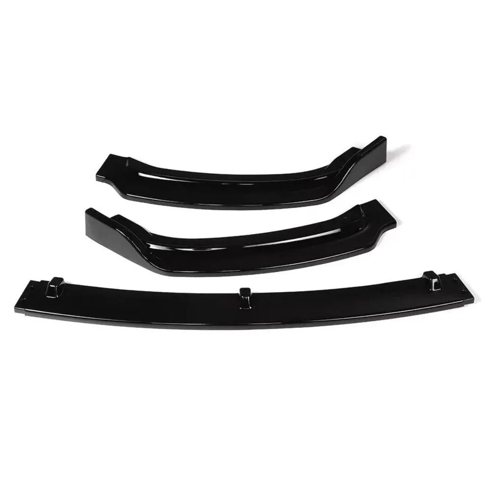 BMW 3 Series front lip spoiler in bright black polypropylene for F30 F35 models