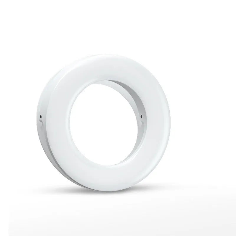 Black USB rechargeable LED selfie ring light for mobile phone photography