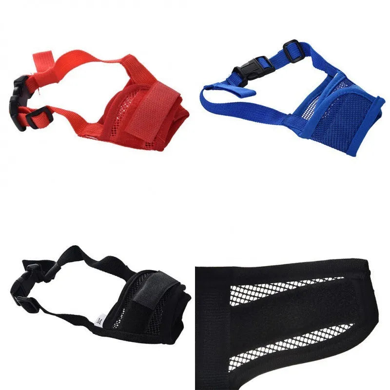 Adjustable plastic dog muzzle in multiple colours for biting and barking prevention