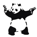 Black reflective panda outdoor sports car sticker 10x10cm PET material