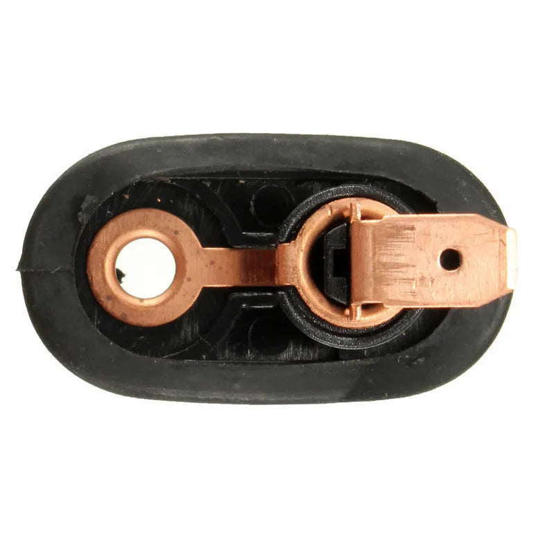 Black universal car door light switch with plastic and metal construction