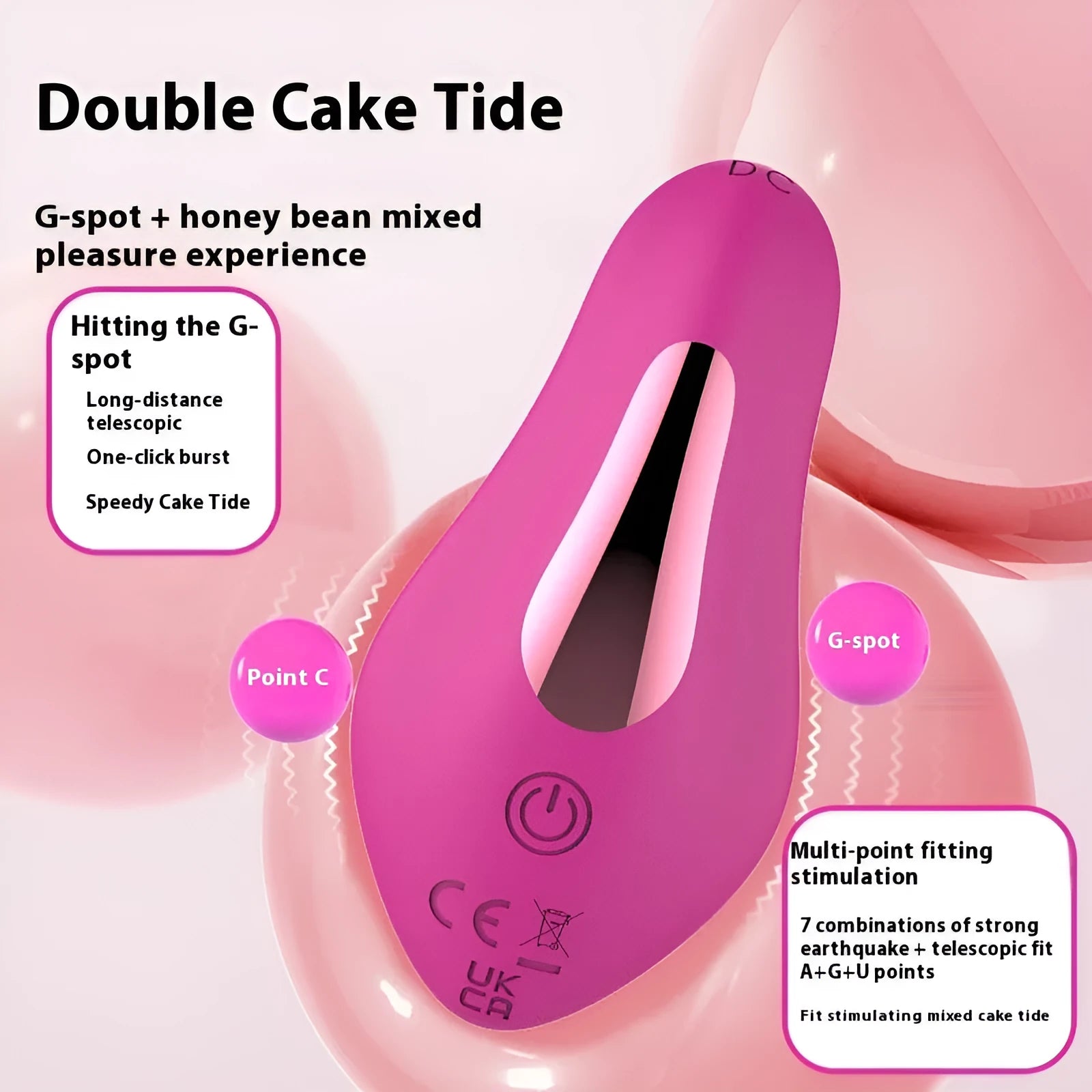 Rose red APP remote control wearable female massager with USB charging port