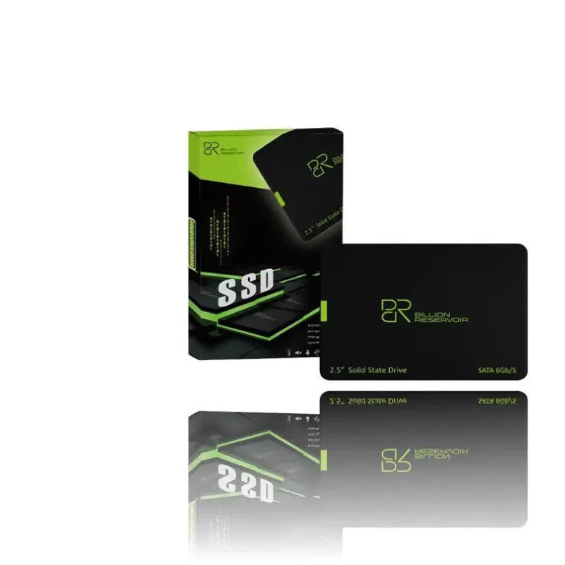 2.5-inch black plastic SATA solid state drive with dimensions 100mm by 70mm