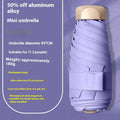 Gradient vinyl sunshade mini five-fold manual umbrella in beige, with alloy frame and compact folded size