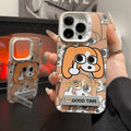 Hard PC cartoon dog pattern phone case for Apple iPhone with double-layer anti-fall protection