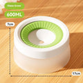 Pet suspension water bowl with stainless steel bracket and green PP silicone bowl