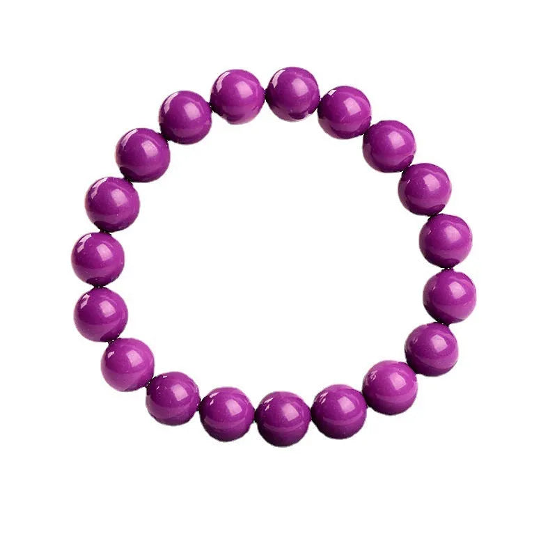 Jiuya purple mica crystal bead bracelet with polished finish, shown in a single circle design.