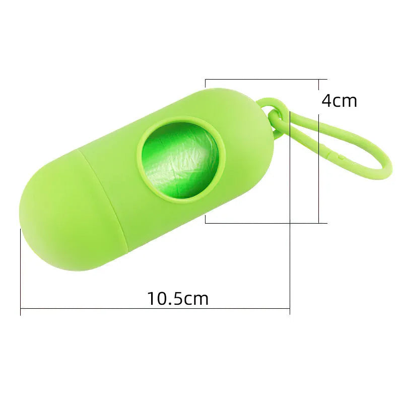 Compact dog waste bag holder with Velcro fastener and hook attachment in assorted colours
