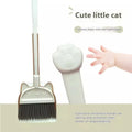 Broom and dustpan set with rotating head and non-stick holder in beige, green, and purple colours