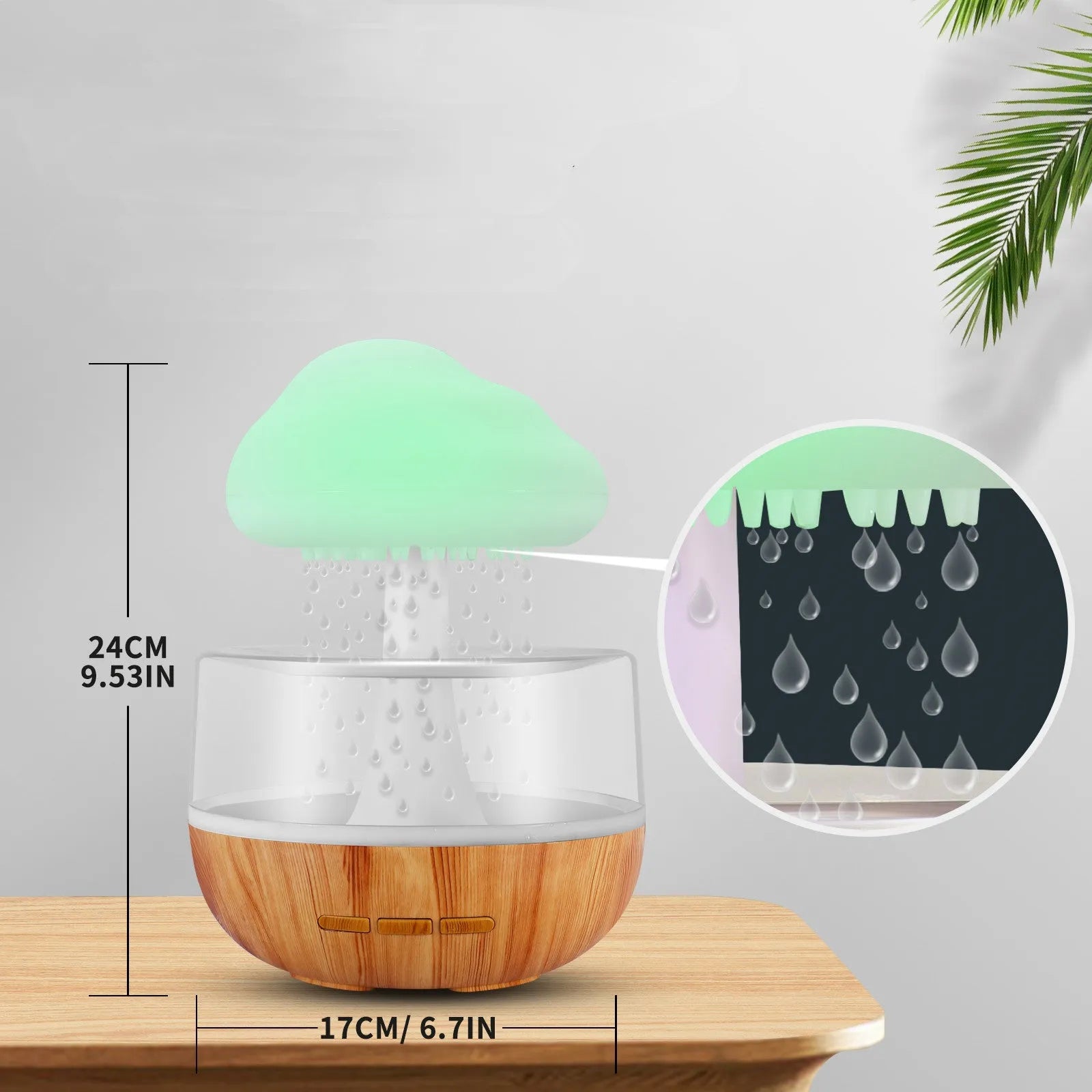 White raining cloud design micro humidifier with night light and aromatherapy diffuser