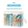 Large white foldable PVC buggy bag with transparent panel and sealing zip.