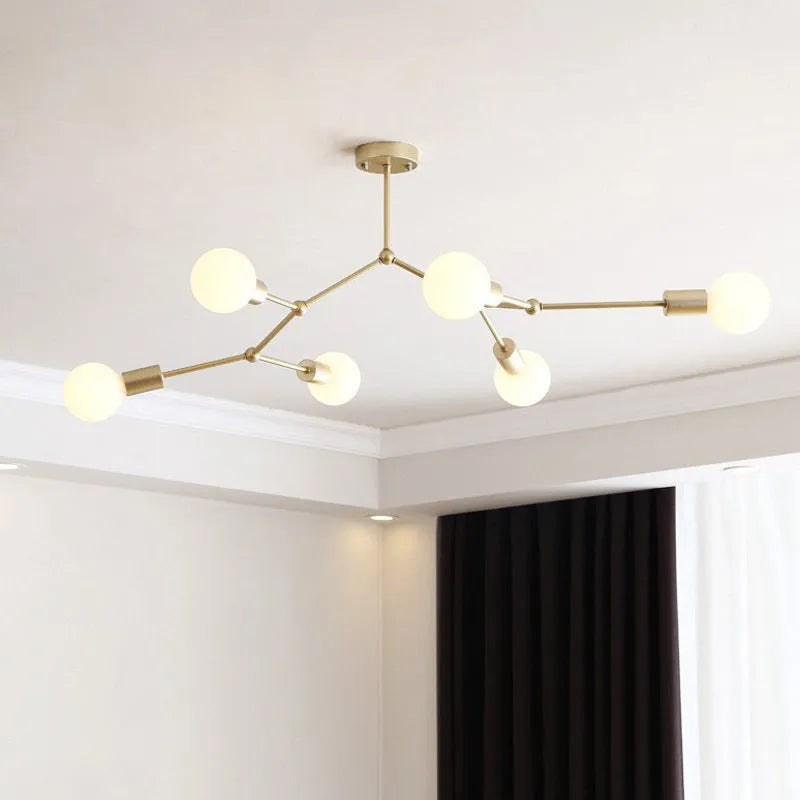Iron Nordic ceiling lamp with 3 black heads for living room ceiling installation