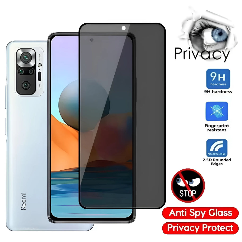 Anti-spy matte screen protector for Xiaomi Poco and Redmi Note smartphones