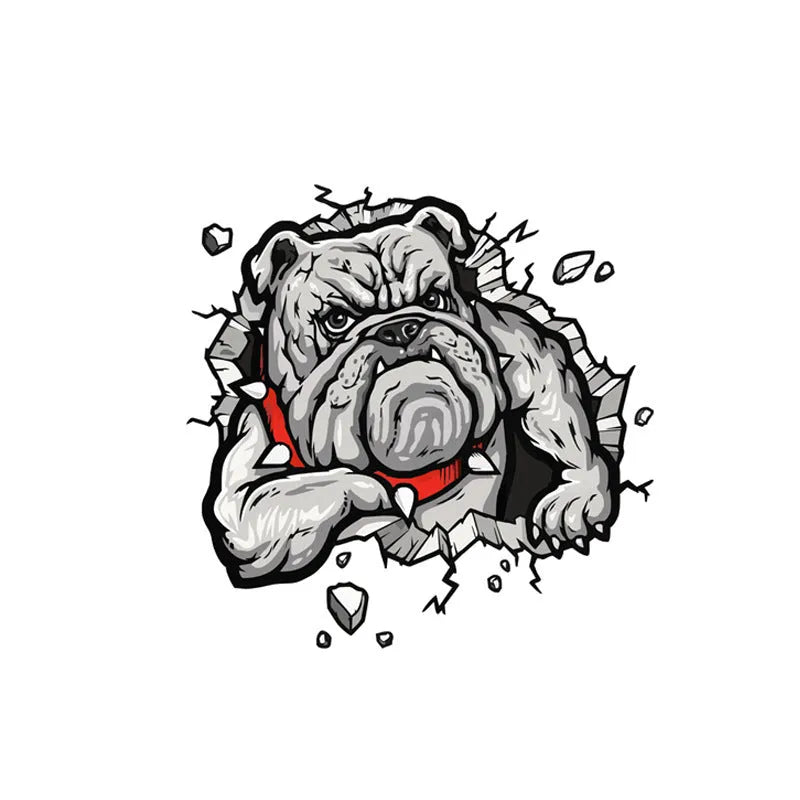 Quirky Ideas motorcycle decorative sticker dog pattern 17x17 cm gray paper bumper sticker on a dark surface