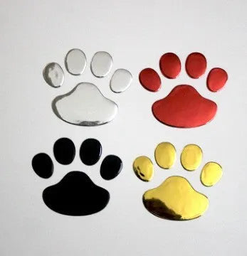 PVC car sticker with hand-shaped brush design and dog footprints pattern for bumper scratch protection