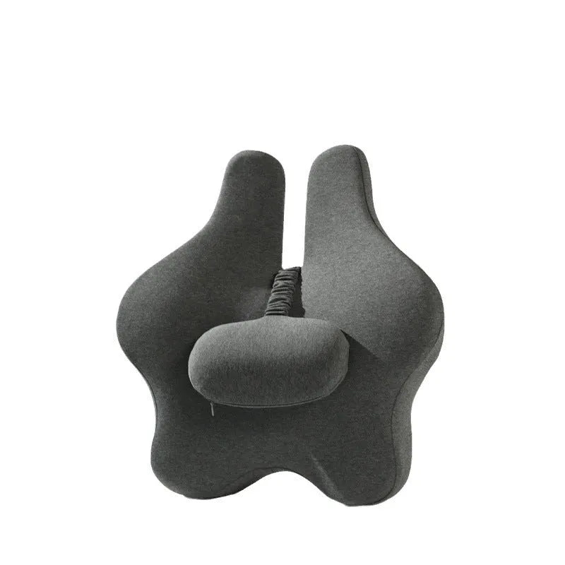 Adjustable memory foam car cushion waist support 50x47x9cm in solid colour black, dark gray, light gray, or pink