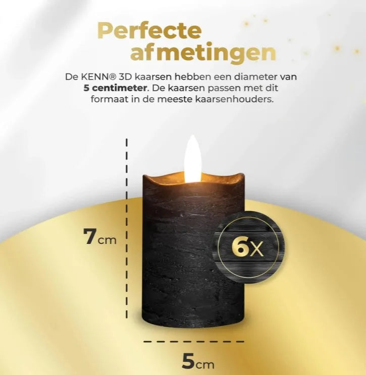 Black LED pillar candle D5 centimetres diameter by 7 centimetres height
