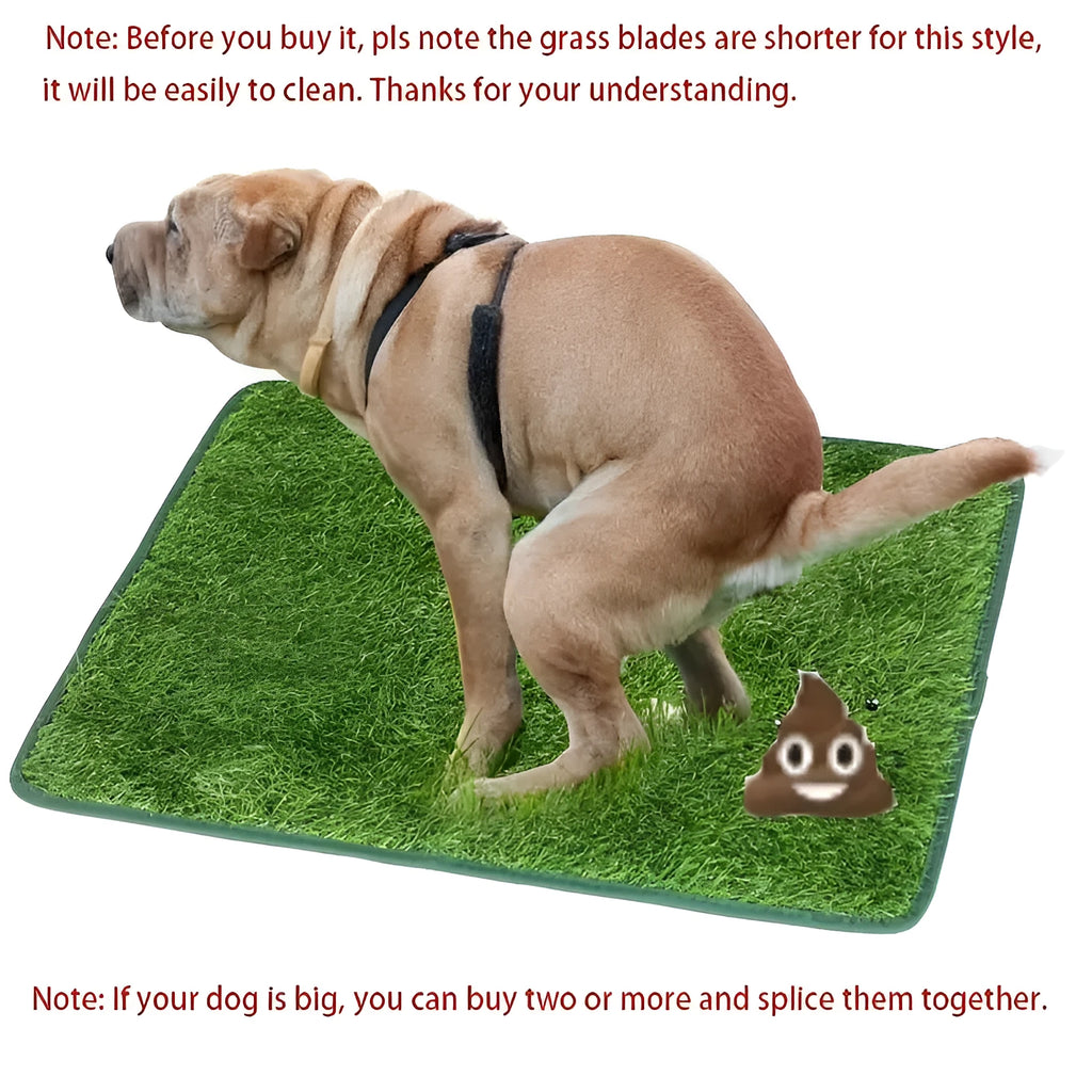 Artificial grass dog and cat toilet training mat showing three different size options