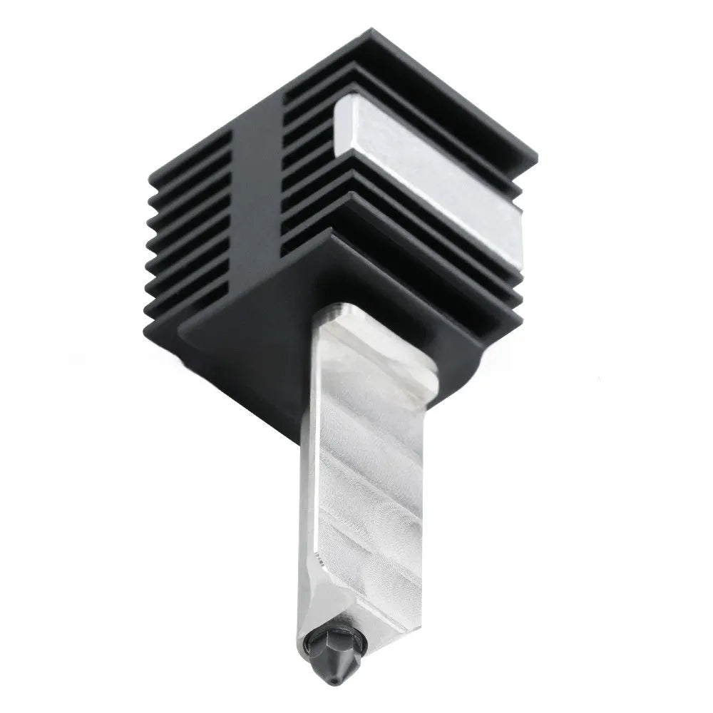 Bambu Lab A1 Mini hardened steel hot end assembly with four nozzle sizes and black silicone sleeve