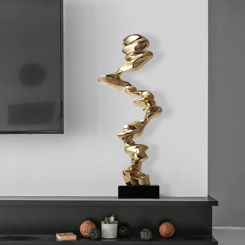 Modern minimalist abstract still life ornament in natural resin with Ran Ran Rose colour options