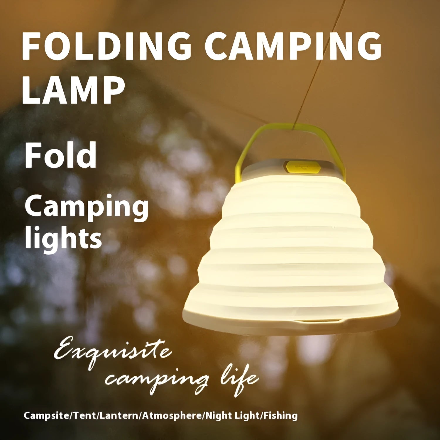 White camping lamp with large lighting capacity for outdoor tents and camping trips