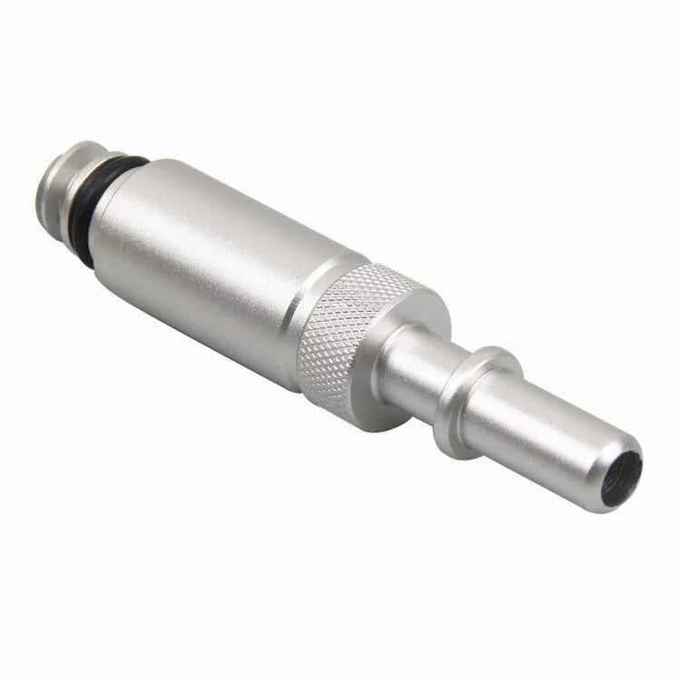 Silver metal transmission refuelling joint for VAS6262-9 diagnostic equipment.