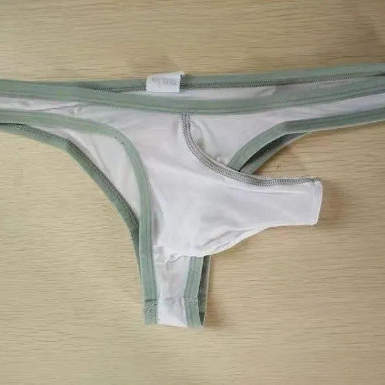 Men's elephant nose style briefs in Ice Silk nylon fabric showing front design and elastic waistband