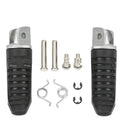 Black aluminium alloy motorcycle footpegs set for Suzuki Hayabusa, V-Strom, and GSX models