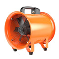 Portable titanium steel 8-inch axial flow industrial fan with a 5-metre air duct.