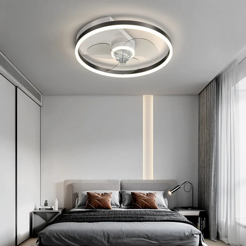 Landi simple modern Nordic style ceiling light with fan for children's rooms in iron construction