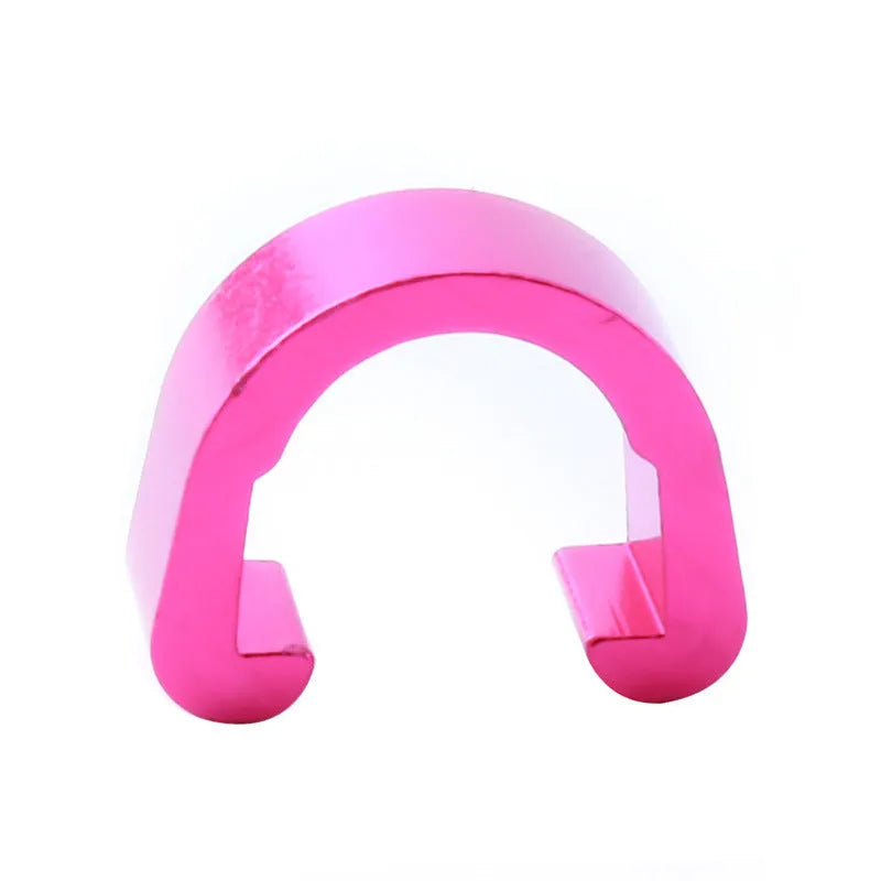 Aluminium alloy C buckle hardware fitting in multiple colours showing dimensions