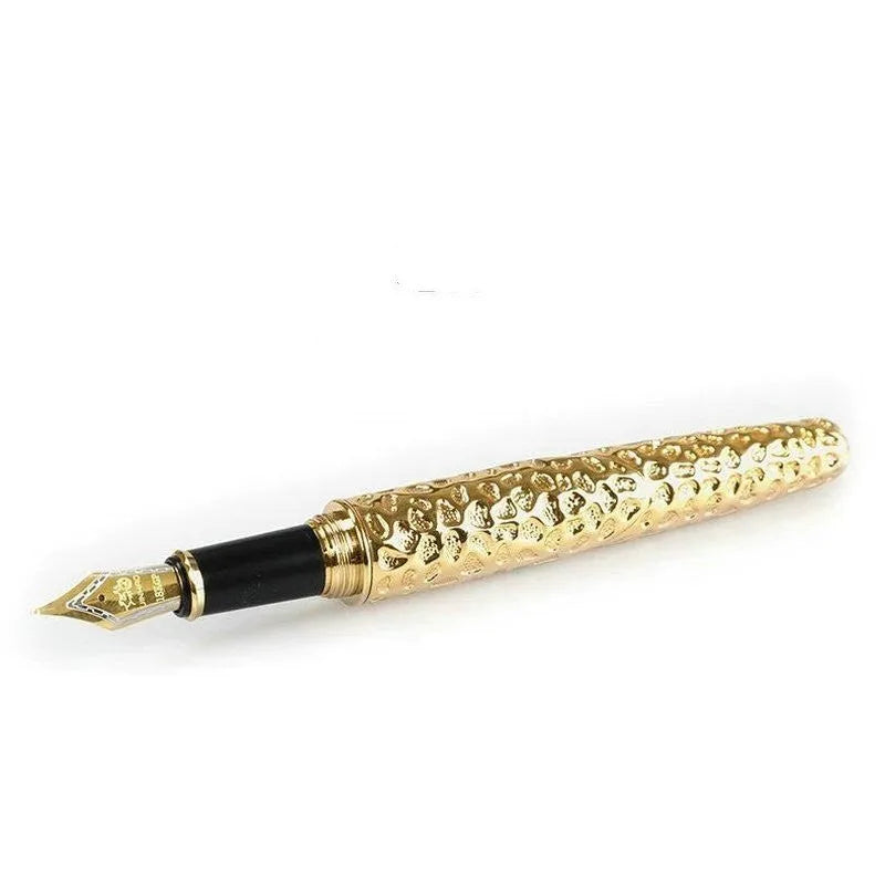 Embossed metal pen in Ancient Silver with OPP packaging, suitable as a business gift