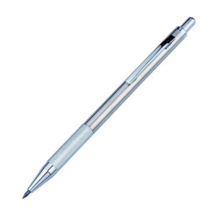 Metal automatic mechanical pencil with push-button mechanism, compatible with 0.5mm to 2.0mm lead sizes