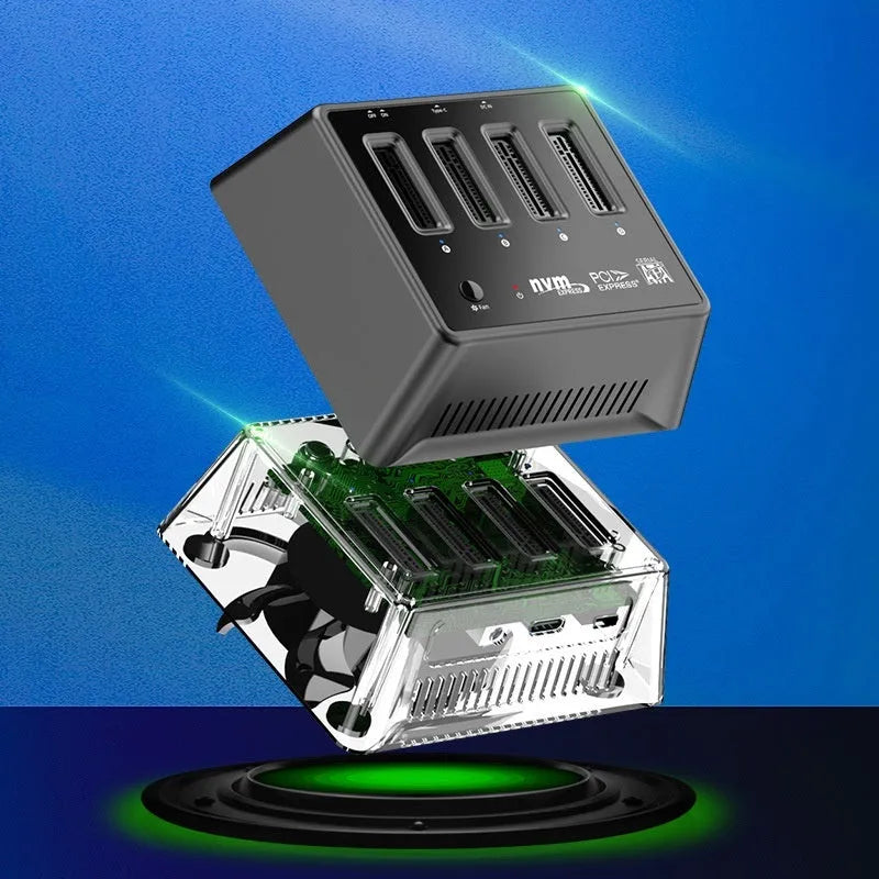 Aluminium M2 Dual Protocol SSD base measuring 90×78×34mm with K30174P2 colour option