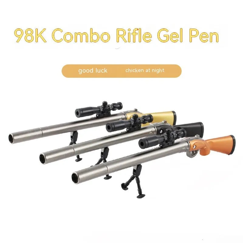 Eating Chicken 98K Sniper Rifle modelled gel pen with 0.5mm tip in blue and black.
