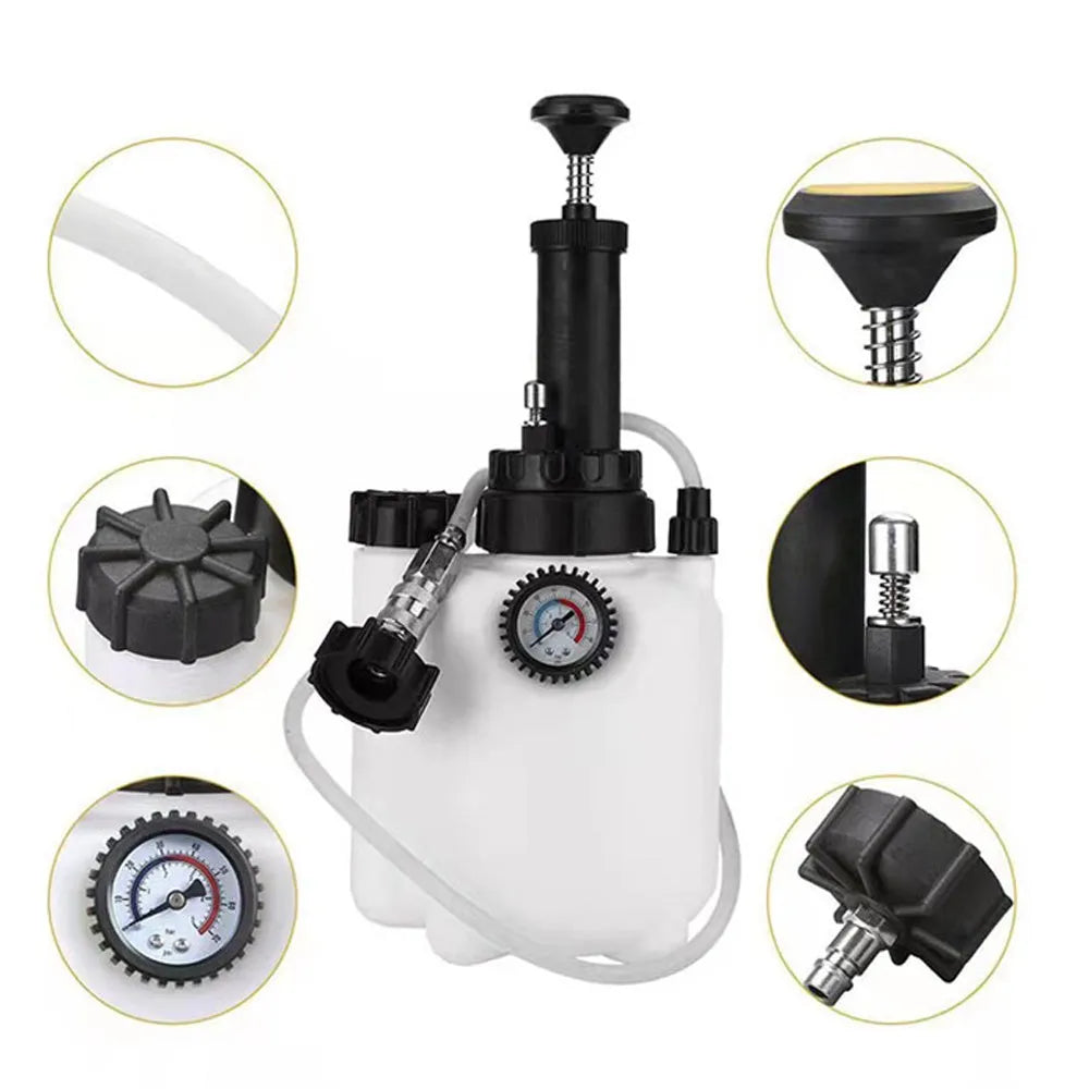White 3L brake oil tank replacement tool for automobile brake fluid systems