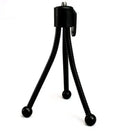 Small iron frame desktop mini tripod with telescopic legs and black ball head, shown next to a mobile phone.