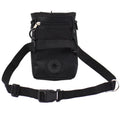 Dog training belt bag in black, Oxford cloth and polyester, size 11.5 by 5.5 by 17 cm, with adjustable belt