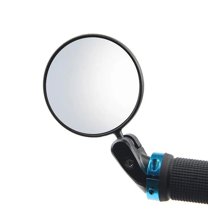 Black ABS convex rearview mirror showing 7cm diameter lens and adjustable mount.