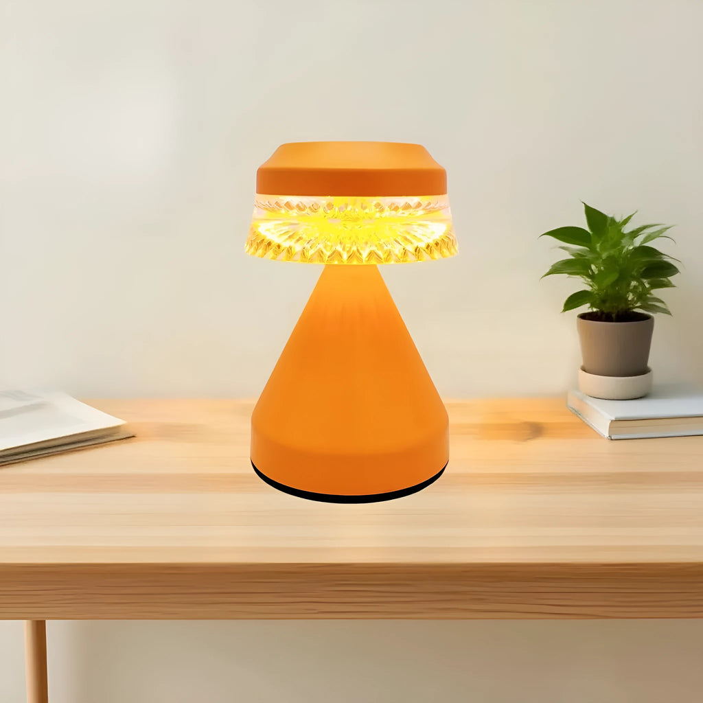 Creative small USB charging night lamp with dimming in black, brown, and orange colour options.