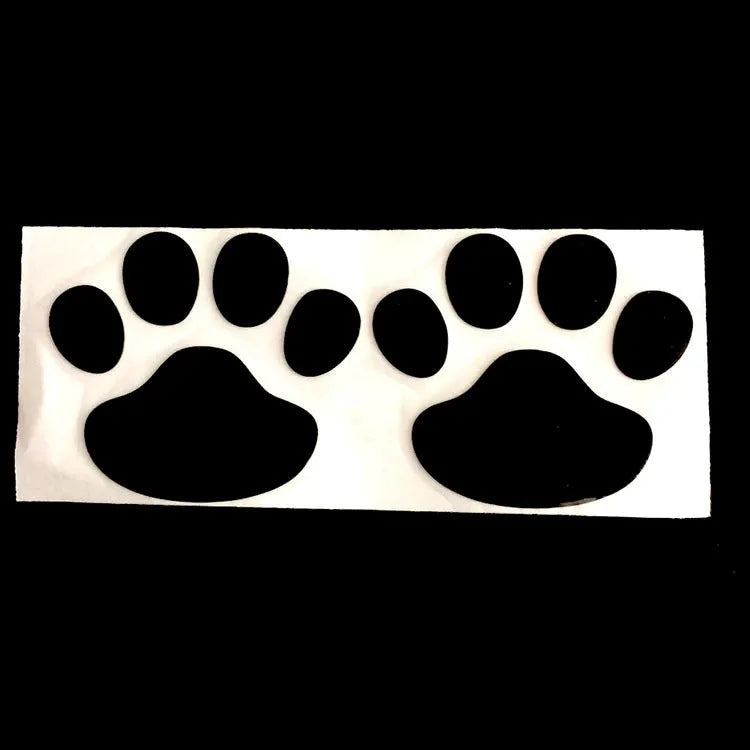 PVC car sticker with hand-shaped brush design and dog footprints pattern for bumper scratch protection