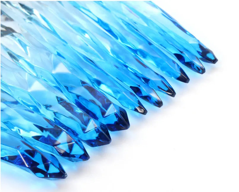 10 clear crystal foundation brushes with diamond shanks in four colour options