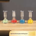 7cm geometric glass cigarette holder in transparent trumpet pipe design showing colour options
