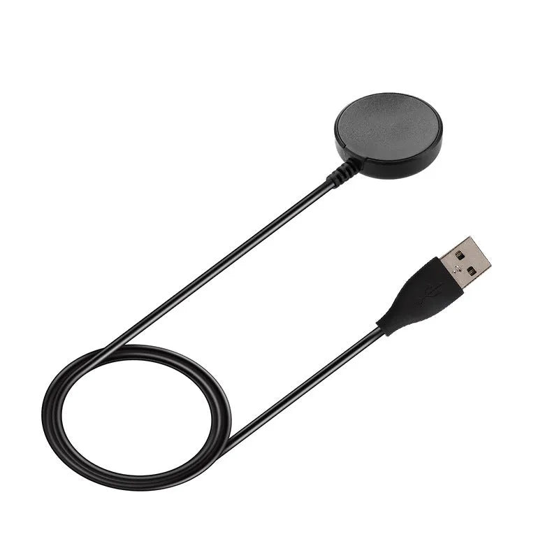 Black plastic USB watch charger with dimensions 34x10mm for wireless fast charging