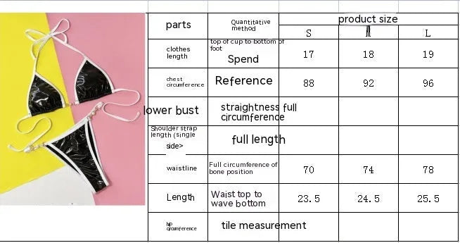 Black women's split bikini swimsuit with bra and briefs on mannequin