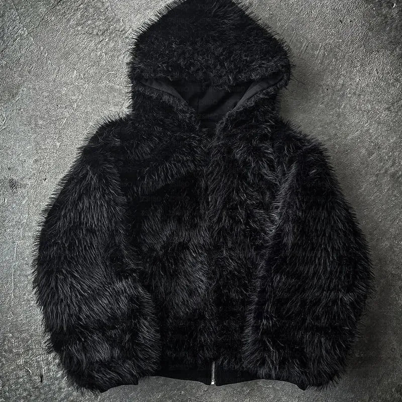 Baggy coat in white or black with loose cardigan style and long sleeves