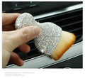 Compact car interior soft brush for dust removal with PVC bristles, 10cm length, in pink