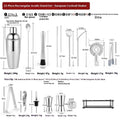 23-piece European style stainless steel and acrylic cocktail bartender set